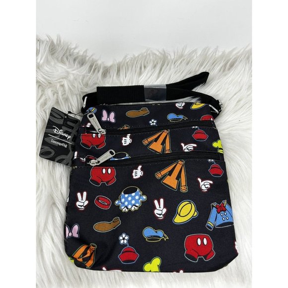 Disney Sensational 6 Outfits All-Over Print Nylon Loungefly Passport Bag - Picture 1 of 6